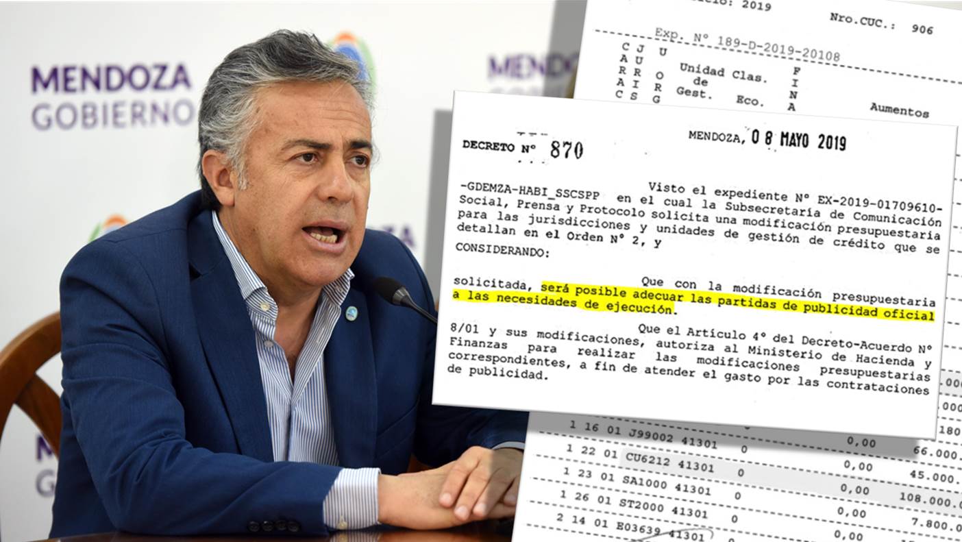 Cornejo ya sumó $573 millones a su caja de publicidad oficial - El Otro